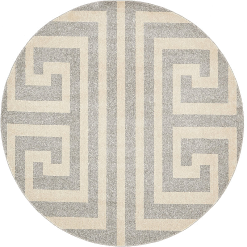 Geometric Indoor Rug, Round 7'10"