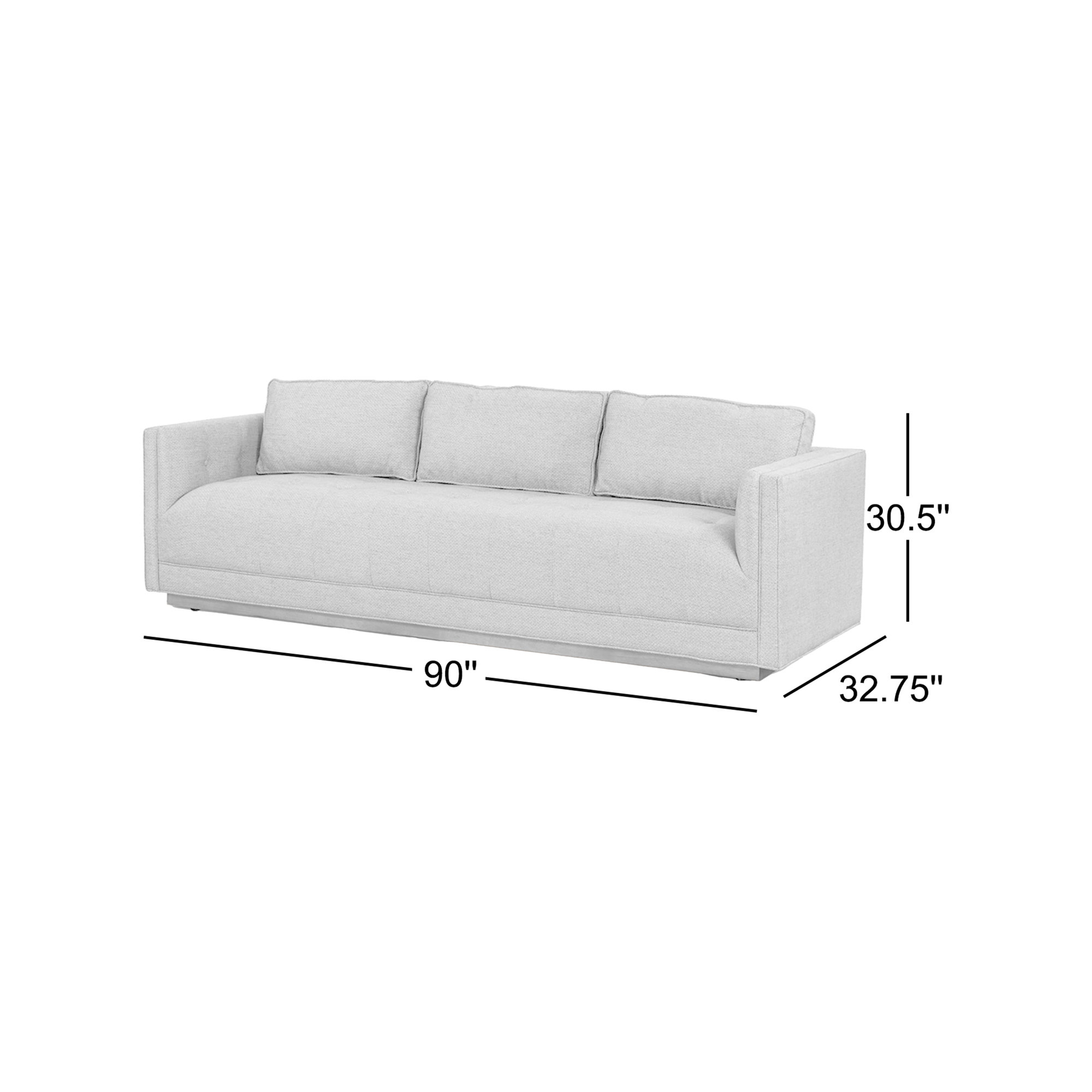 Calabrese 90'' Upholstered Sofa, Surrey Midnight 76.8% Cotton/23.2% Polyester