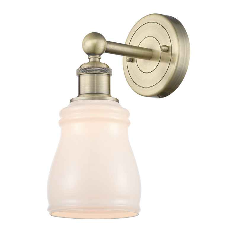 Cascades Armed Sconce, White, Antique Brass