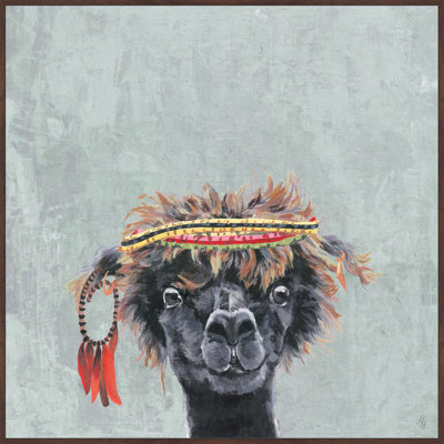 Hatten 'Hippie Llama' Print on Wrapped Canvas
