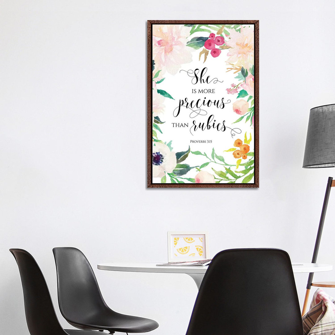 She Is More Precious Than Rubies - Proverbs 3:15 - Painting on Canvas