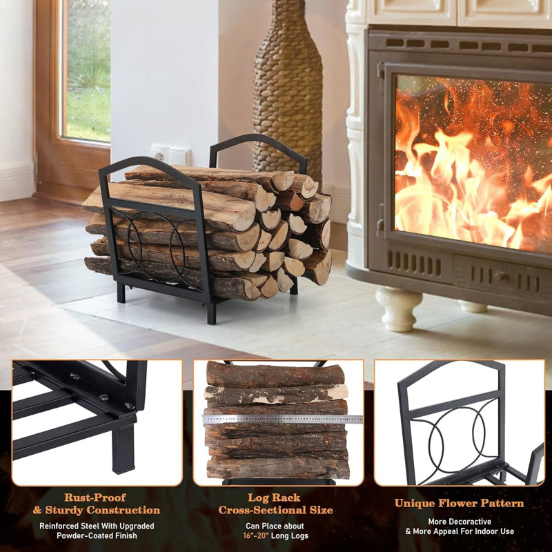 Abhijit 17'' W x 13'' D Metal Log Store