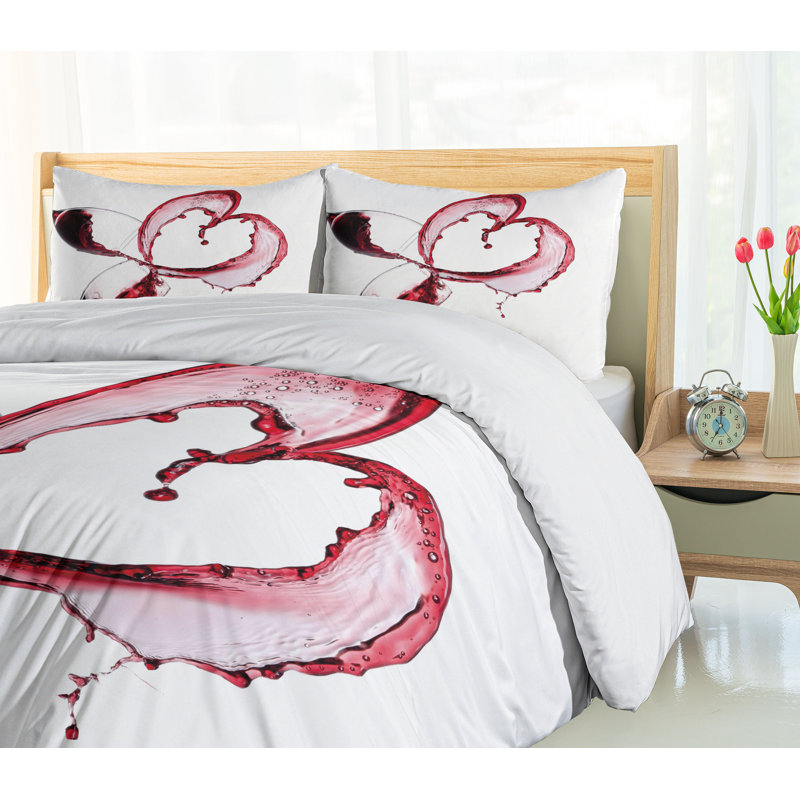 Wine Modern & Contemporary Polyester Duvet Cover, Queen