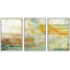 «Green and Orange Paint Stroke Show Abstract Shapes», 3 pièces sur toile-98804177-98804174