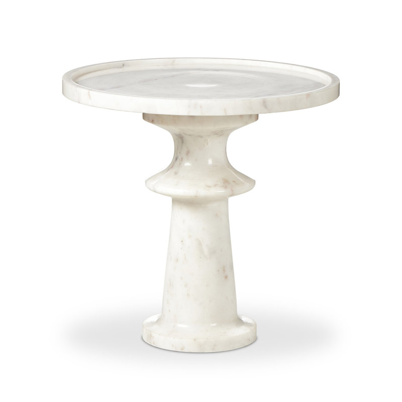 SKYLAR Marble End Table, White