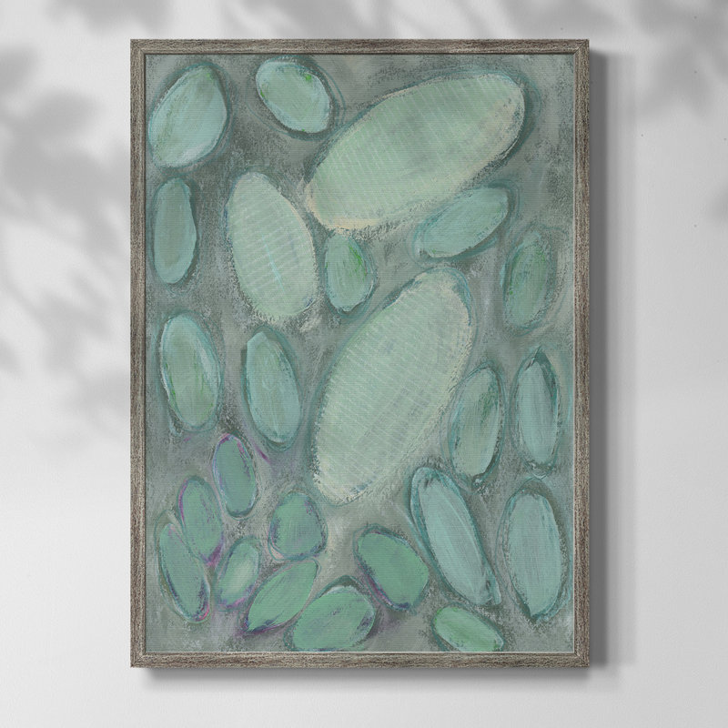 Blue Orbs II, reproduction encadrée - bois massif, H 11 po x l 9 po