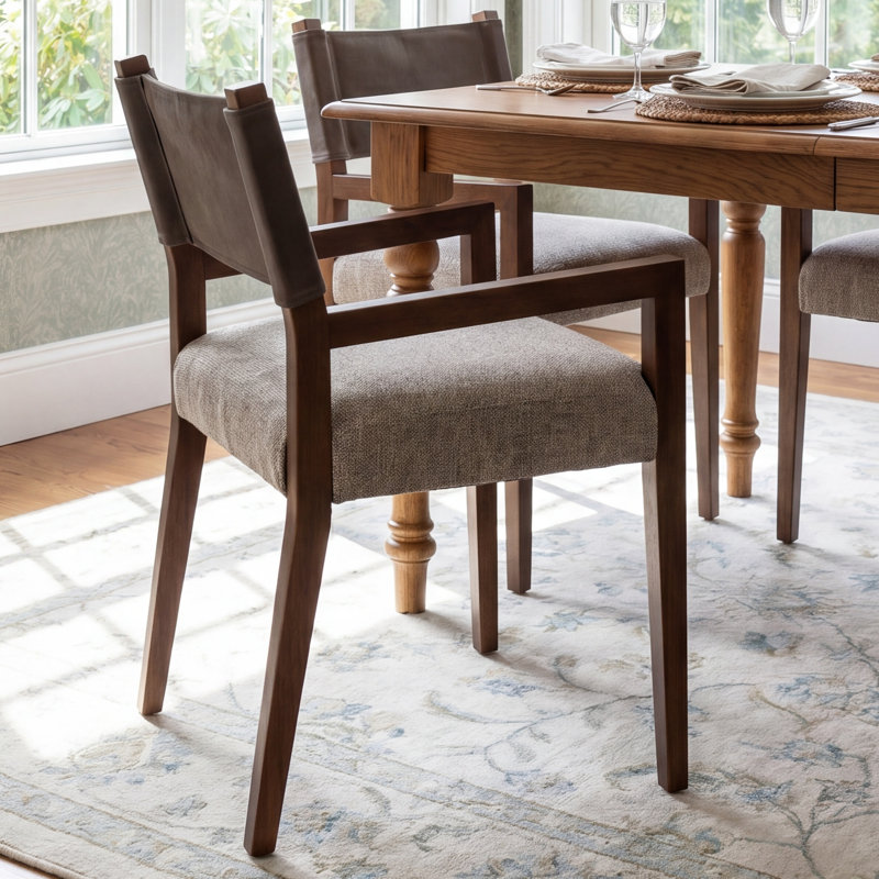 Lorretta Arm Chair, Thames Cream, Dark Brown