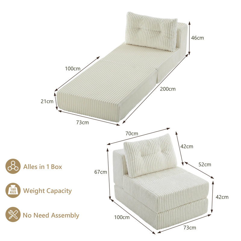Velvet Chaise Lounge, Cream