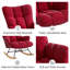 Chaise berçante rembourrée à haut dossier avec pieds en bois massif Teddy-700272011