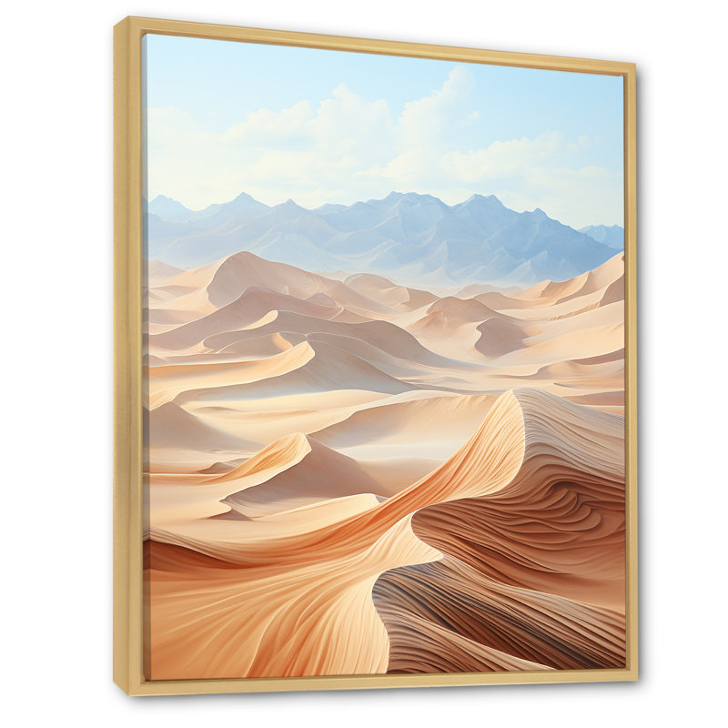 " Desert Dreams Minimalism Embrace I ", Natural Floater Framed, 32" H x 16" W x 1" D