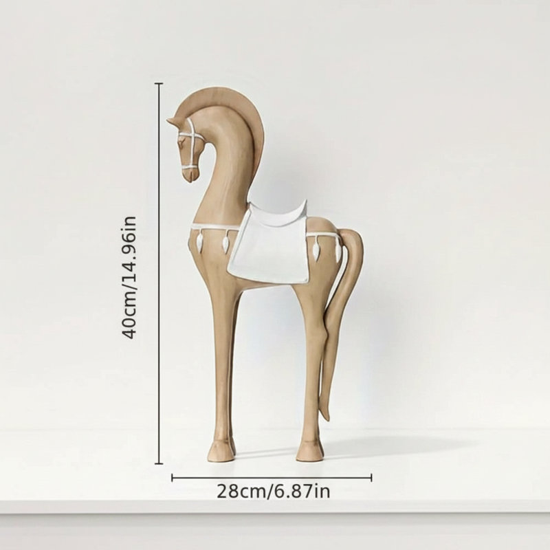Stylized Handcrafted Vintage Wood Horse Figurine