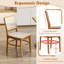 Ensemble de 2 chaises de salle à manger Boho en rotin avec structure en bois de teck et repose-pieds