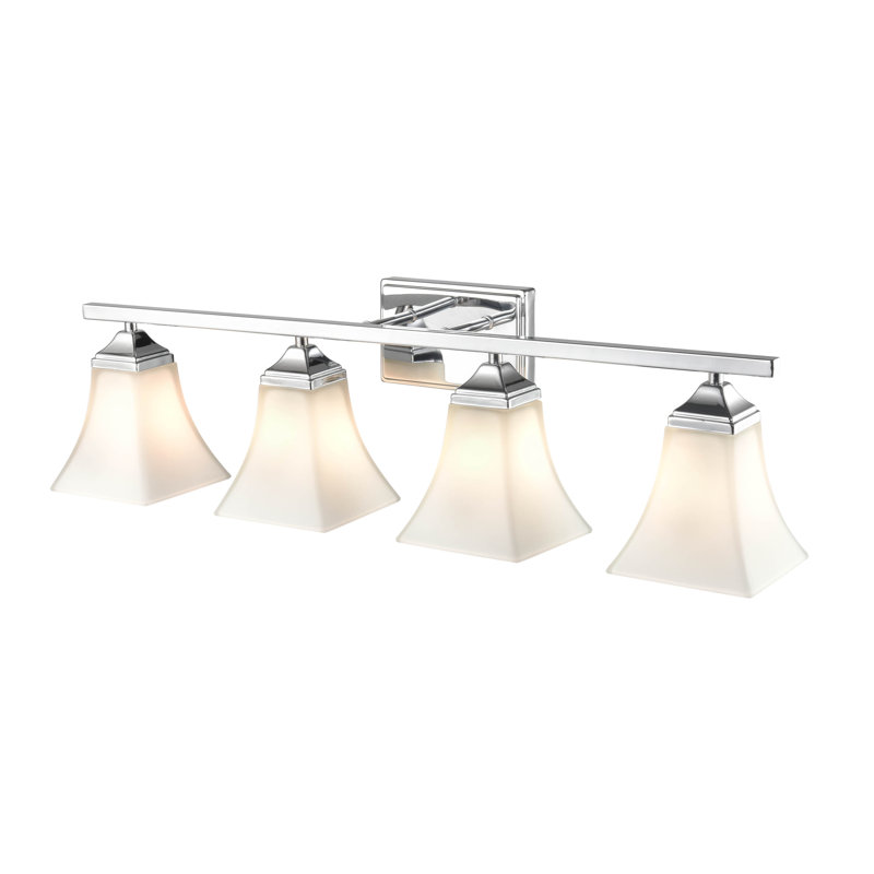 Luminaire à 4 lumières 31,5 po Fabia Luminaire pour meuble-lavabo en nickel brossé, Chrome
