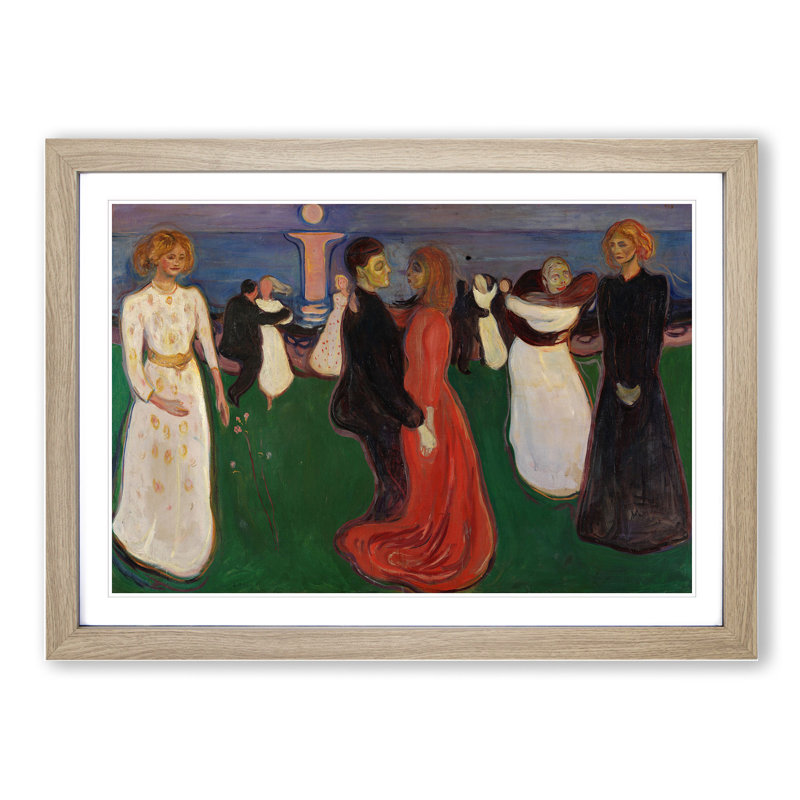 The Dance of Life by Edvard Munch - Picture Frame Painting, 36cm H x 48cm W x 2cm D, Oak Framed