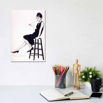 Tabouret noir et blanc Audrey Hepburn par radio Days-reproduction de photo