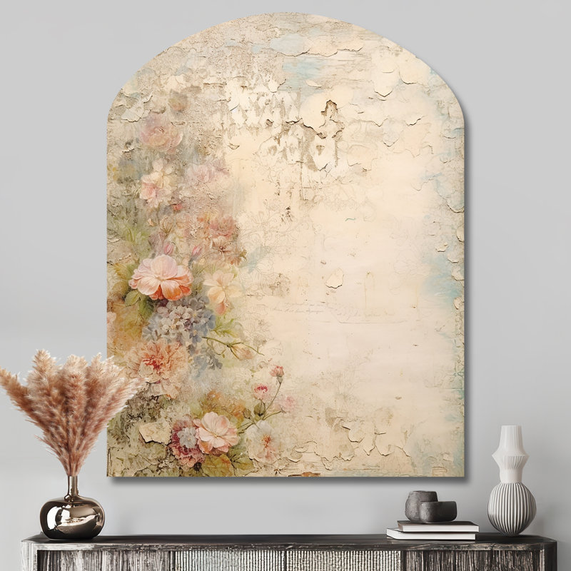 Ozan - Art mural asymétrique en forme d'arche de rose, H 43 po x l 33 po