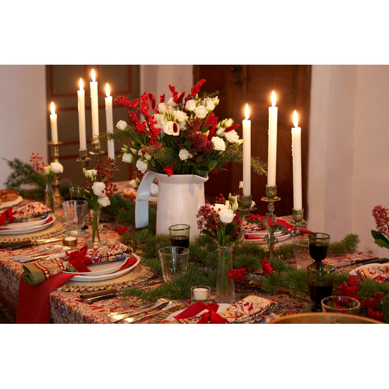Noel Handmade Floral Tablecloth, 128" x 71"