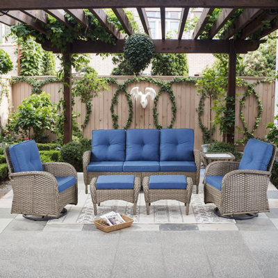 Keywest 6 - Pieces Outdoor Sofa Seating Group With Cushions