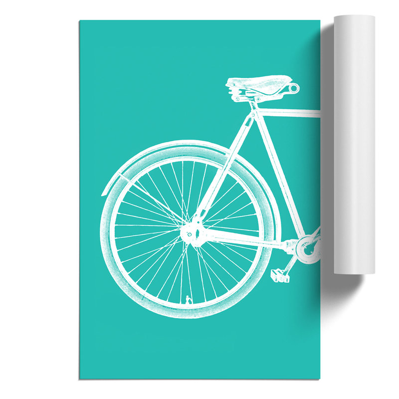 Bicycle Abstract No.1 - Unframed Graphic Art, 59cm H x 42cm W x 0.1cm D