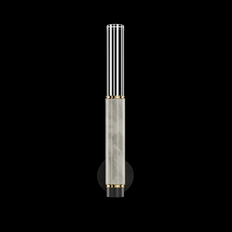 LED Wallchiere, Black/Brass/Smoke