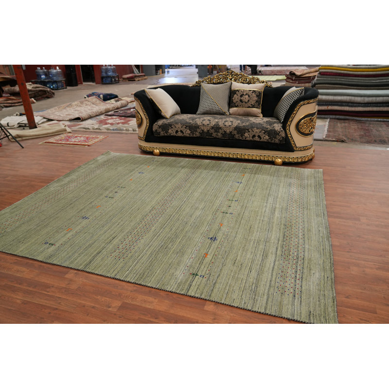 Tapis oriental vert Gabbeh 8 x 10