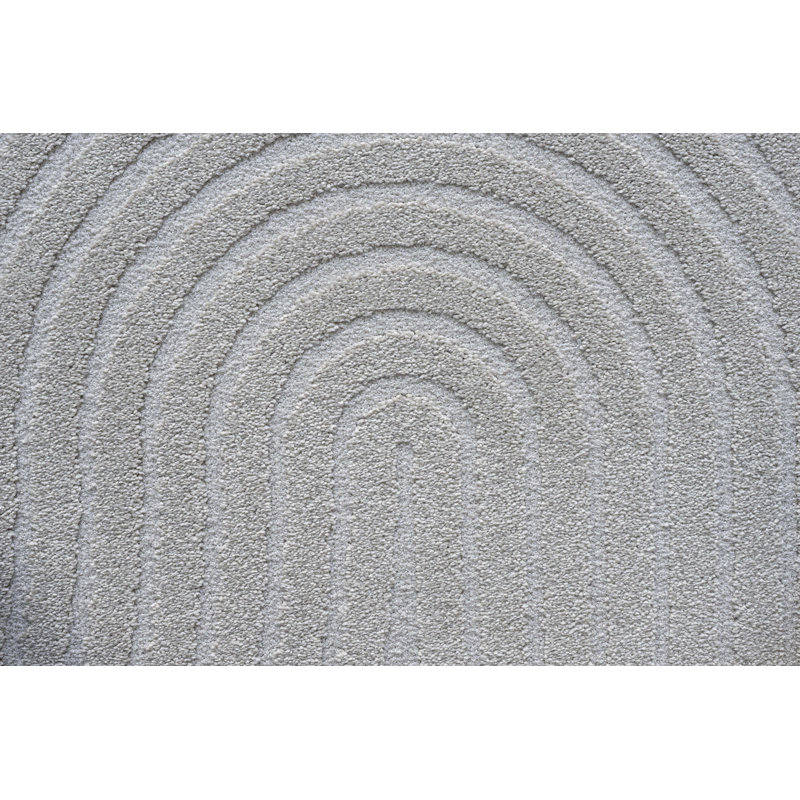 Tapis géométrique en polyester / polypropylène tissé à la machine Kemilly, Rectangle 7 pi 10 po x 10 pi 10 po