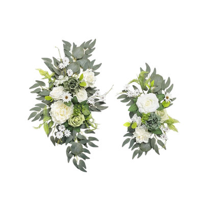  Fleurs artificielles artificielles Fleurs en soie artificielle Simulation de mariage Fleur bienvenue Fleur arquée Panneau de fleurs Photographie Décoration de mariage Ensemble de deux pièces