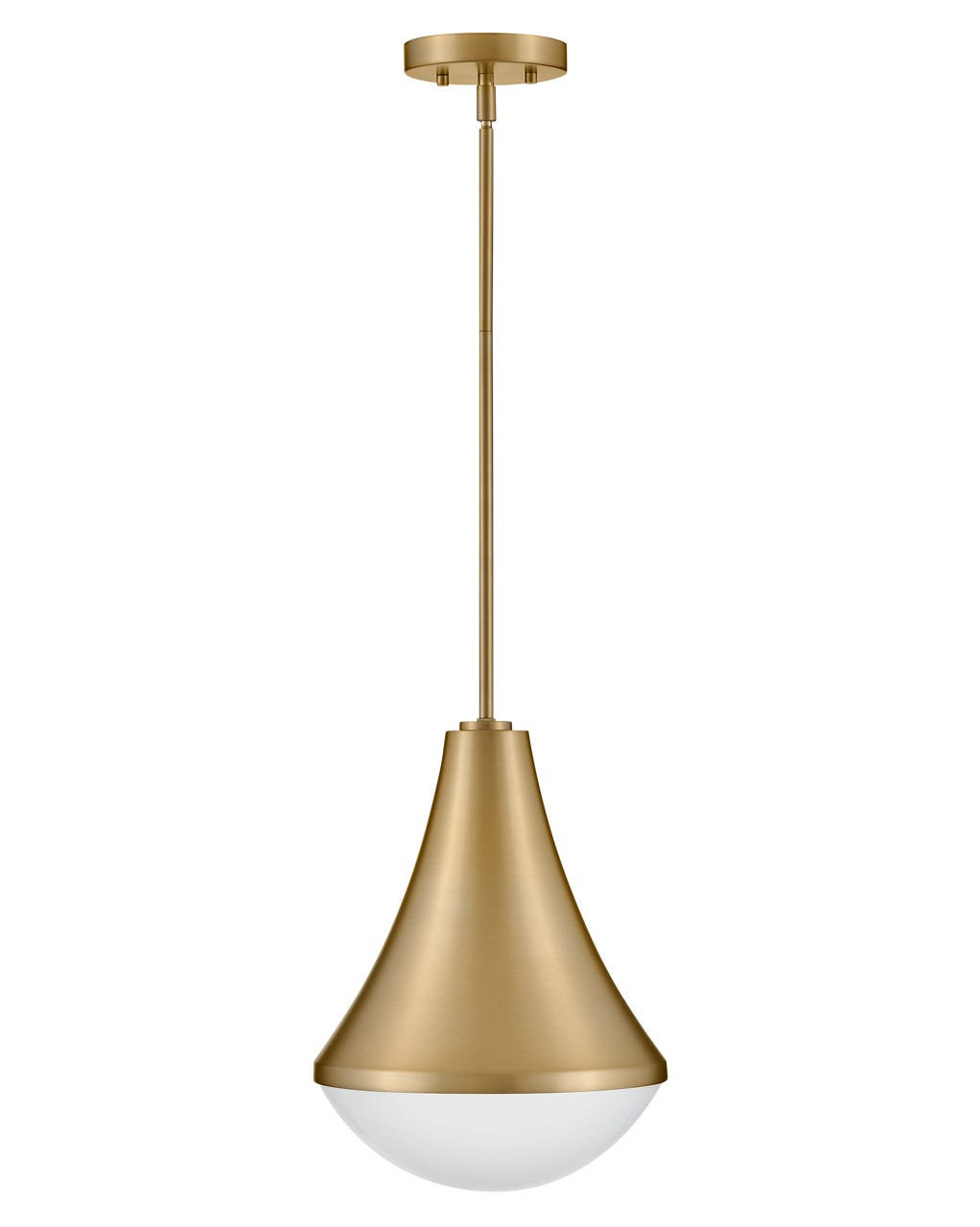 Candace Single Light Steel Pendant, Lacquered Brass