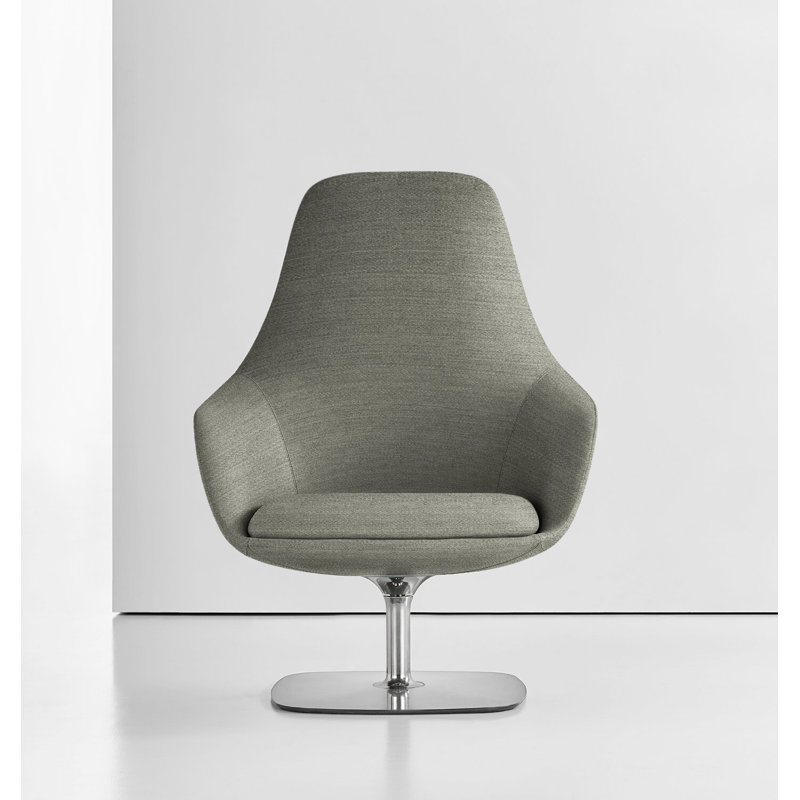 Canelle Lounge Chair, Vella Ocean, Polished Aluminum