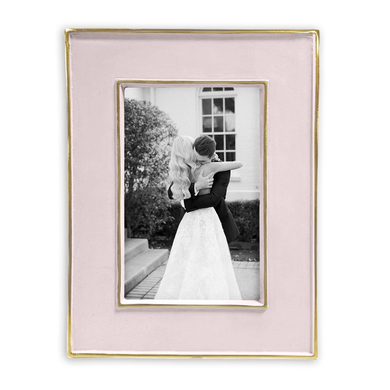 Encanto Matted Rectangle Picture Frame, Camellia/Gold Trim, 4" x 6"