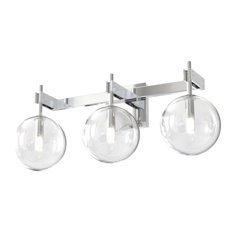 Éclairage pour meuble-lavabo 3 lumières Sumner, Transparent, Chrome
