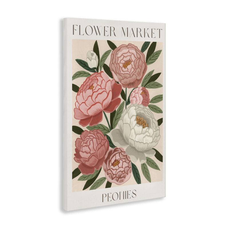 Fleur, pivoines, toile, par Courtney Haley, H 45 po x l 30 po