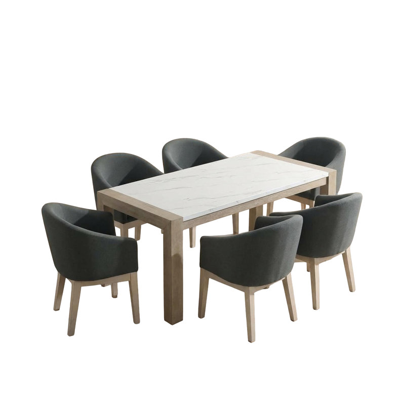 Ensemble de table de salle à manger rectangulaire en tissu 38 x 66