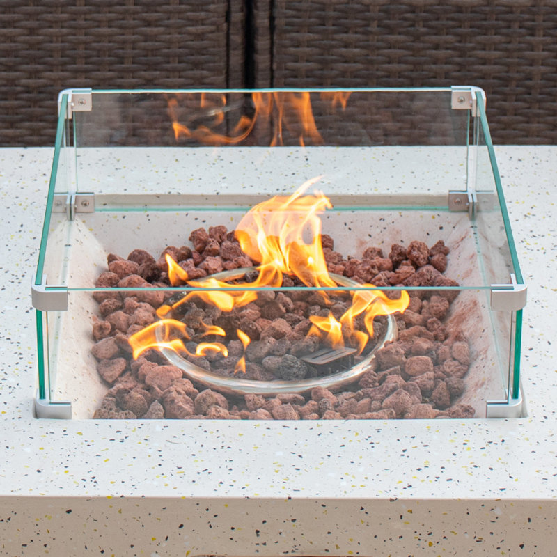 Square Magnesium Oxide Propane Smokeless Fire Pit