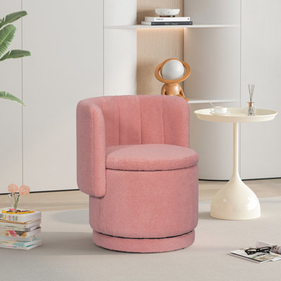 Chaise pivotante à 360 degrés - rose, construction rose avec espace de rangement pour décorer votre maison
