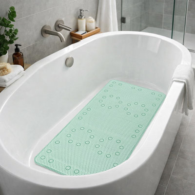 Tapis de bain vert en mousse souple antidérapante à séchage rapide avec ventouses solides - 36 po x 17 po