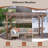 13X6.5FT Gazebo Wood, For BBQ Use With Metal Roof & Bulbs & Bar Counters