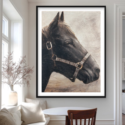 Gallopin le cheval brun - animaux beiges, impression encadrée