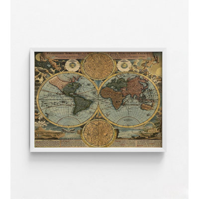 Lakki World Map, Big World Map Print, Vintage Atlas World Map, Large Elegant World Map, Rustic Map Of The World Home Office Decor Poster Print