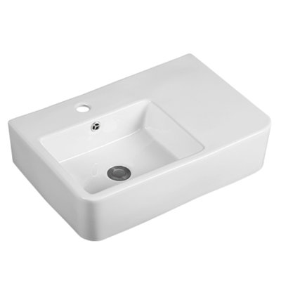 KDK HOME 15.75'' White Vitreous China Rectangular Bathroom Sink with Overflow