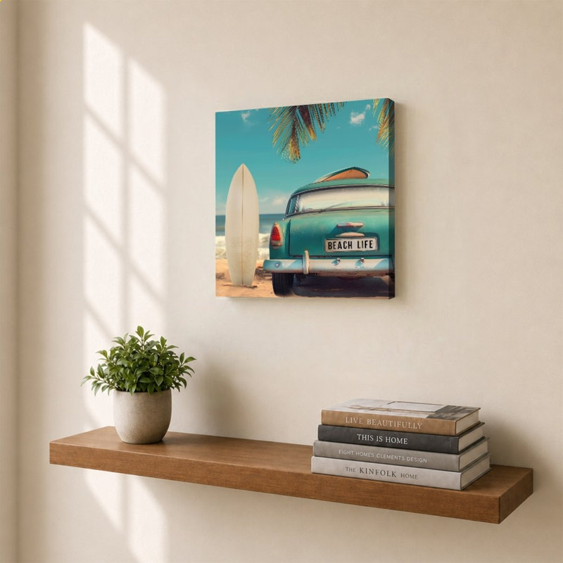 «Retro Beach» par CAD Designs - Impression sur toile, H 24 po x l 24 po, Ne s’applique pas