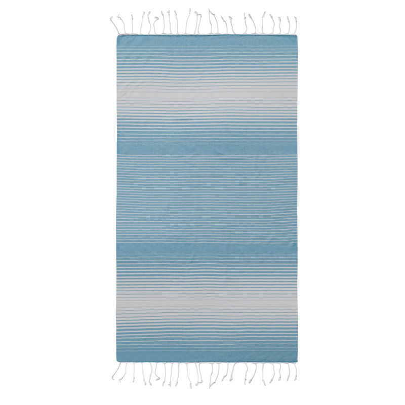 Serviette de plage en coton pestemal fouta, Turquoise