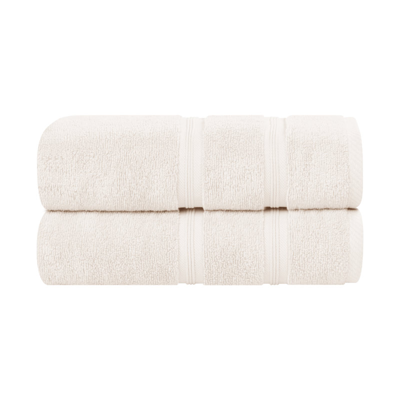 Smart Dry Zero Twist Cotton Medium Weight Bath Sheets (Set of 2), Ivory