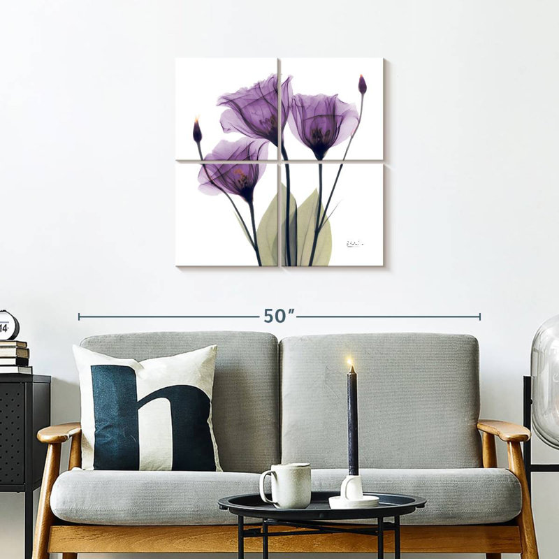 Trio royal de gentiane mauve, H 26 po x l 26 po