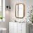 Wood Framed Bathroom Wall Mirror With Cabinet