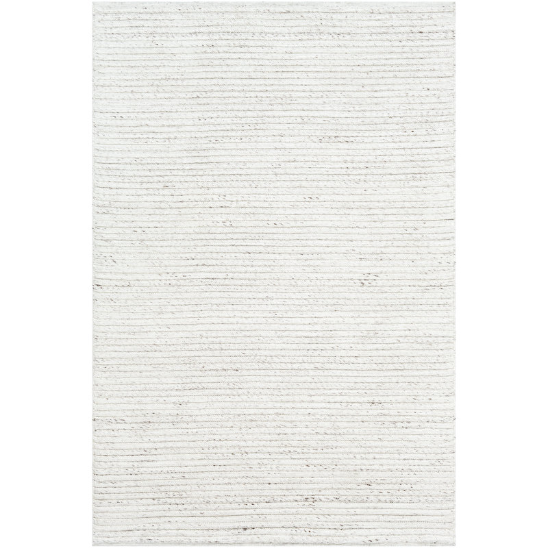 Tapis beige fait à la main Piercy, Rectangle 5 pi x 7 pi 6 po