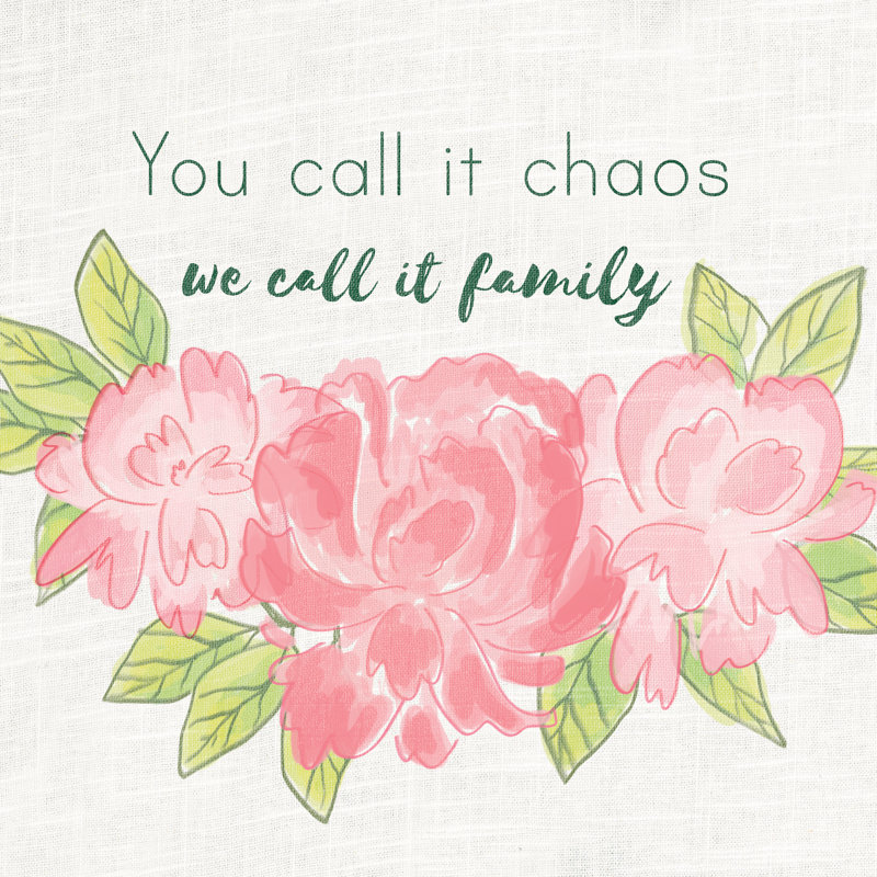 Chaos Family Floral - Wrapped Canvas Print, 30cm H x 30cm W