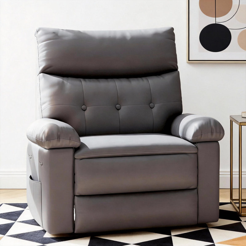 22"W Rocker Recliner, with Oversized Seat, Gray