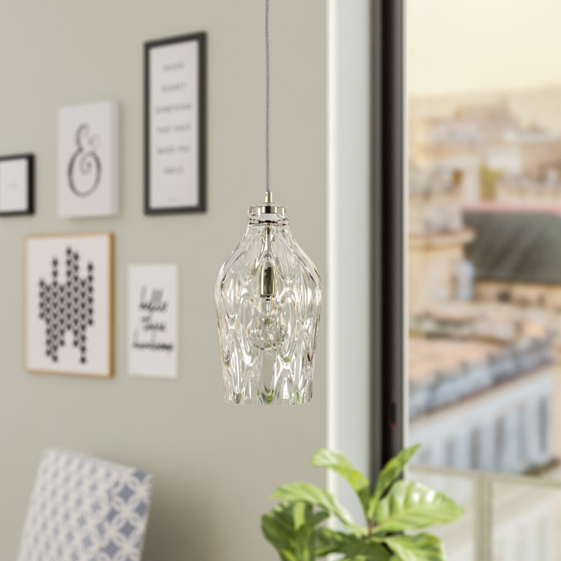 Brushed Nickel Mini Pendant with Clear Glass Shade