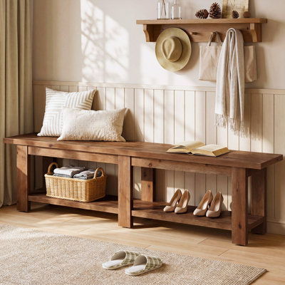 Solid Wood Storage Bench